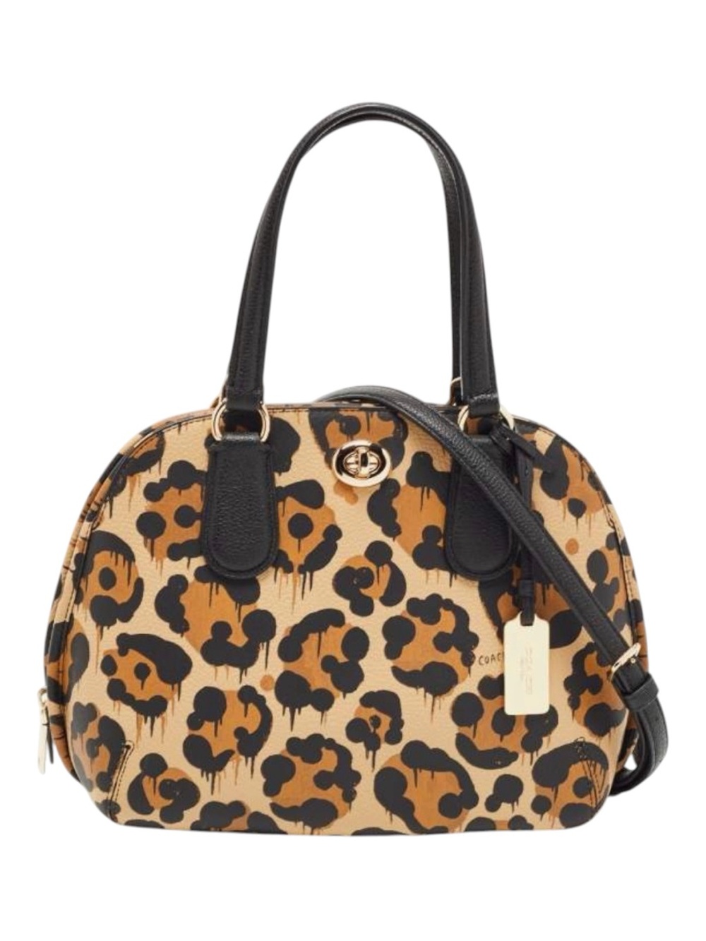 COACH X GARY BASEMAN "Wild Beast" Leopard Print Prince Street Satchel